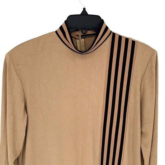 Lew‎ Magram stretchy quintessential 70's tunic top tan size medium - Picture 3 of 8